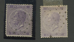 1 Franc. 21a. 21.B.   Cote 730-Euros - 1865-1866 Perfil Izquierdo