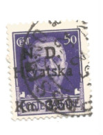 (COLONIE E POSSEDIMENTI) 1944, EMISSIONE DI SEBENICO SOPRASTAMPATI N. D. HRVATSKA - Francobollo Usato (CAT. SASSONE N.5) - Kroatische Bes.: Sebenico & Spalato