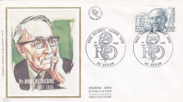 FDC Soie -- 1982 -- Pr  Robert  DEBRE   ---- Cachet  SEDAN -- 08 - 1980-1989