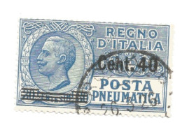 (REGNO D'ITALIA) 1924-25, SOPRASTAMPATI - Francobollo Usato (CAT. SASSONE N.7) - Poste Pneumatique