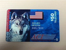 Mint USA UNITED STATES America ACMI Prepaid Telecard Phonecard,Endangered Species Series - Gray Wolf $50(Mintage 500) - Autres & Non Classés