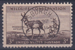 WILDLIFE CONSERVATION  ANTELOPE  UNITED STATES POSTAGE 3¢ CACHET PITTSBURGH Pennsylvanie - Gebruikt