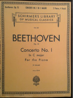 BEETHOVEN CONCERTO NUMERO 1 OP 15 PIANO PARTITION MUSIQUE SCHIRMER'S EDITIONS - Klavierinstrumenten