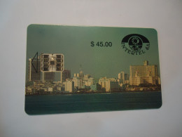 CUBA USED CARDS  OLD CARDS  OVERPRINT CIUDAD DE LA HABANA VALUE 45$  2 SCAN - Cuba