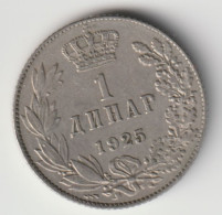 YUGOSLAVIA 1925: 1 Dinar, KM 5 - Yougoslavie