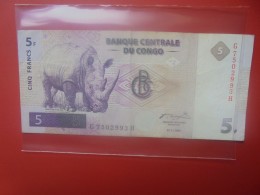 CONGO 5 FRANCS 1997 ASSEZ RARE ! Circuler (B.33) - République Démocratique Du Congo & Zaïre