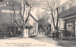 ENTRAIGUES-sur-la-Sorgue (Vaucluse) - Rue Du Pont Du Béal - Café De France, Attelage De Cheval - Ecrit 1919 (2 Scans) - Entraigue Sur Sorgue