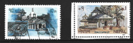 NEPAL. N°431-2 Oblitérés De 1985. Temples. - Induismo