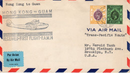 China Hong Kong To Guam 1937 Clipper F.A.M.14  FFC / Erstflugbrief II - Brieven En Documenten