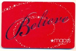 Macy's, U.S.A., Carte Cadeau Pour Collection, Sans Valeur # Macys-91 - Cartes De Fidélité Et Cadeau