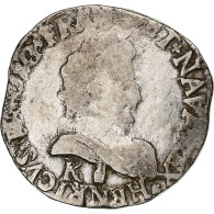 France, Henri IV, 1/2 Franc, 1592, Bordeaux, Argent, B+, Gadoury:590 - 1589-1610 Hendrik IV