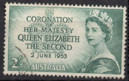 AUSTRALIA/1953/USED/SC#261/QUEEN ELIZABETH II CORONATION ISSUE/ QEII / 2sh DULL GREEN - Oblitérés