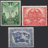 AUSTRALIA/1946/MH/SC#200-2/ WND OF WWII/ ANGEL OF PEACE "MOTHERHOOD" AND "INDUSTRY"/ FULL SET - Mint Stamps