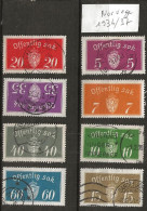 Timbre Norvege 1 Neuf Et 7 Oblitéré Serie Complete Année 1934-1937 - Usados