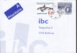 Greenland A Prioritaire Label QAQORTOQ (Julianehåb) 1997 Cover Brief Lettre BALLERUP Denmark Europa CEPT & Whale Wale - Briefe U. Dokumente