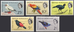 BRITISH HONDURAS/1962/MH/SC#167-8, 171-2, 174/QUEEN ELIZABETH II /QEII / BIRDS / SHORT SET - British Honduras (...-1970)