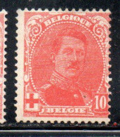 BELGIQUE BELGIE BELGIO BELGIUM 1915 KING ROI ALBERT I RED CROSS CROIX ROUGE 10c MH - 1914-1915 Rotes Kreuz