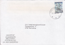 Greenland BIBLIOTEKET (Biliothek) QAQORTOQ (Julianehåb) 1992 Cover Brief Lettre BALLERUP Denmark 4.00 Kr Flower Stamp - Lettres & Documents