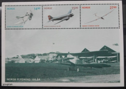Norway 2012, 100th Anniversary Of Norwegian Aviation, MNH S/S - Unused Stamps