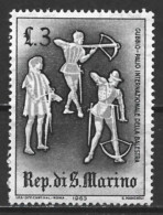 San Marino 1963. Scott #556 (MH) Medieval, Crossbow Contest - Ongebruikt