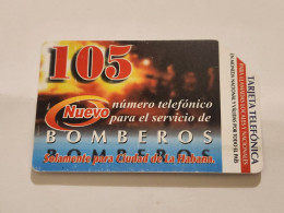 CUBA-(CU-ETE-URM-036)-Bomberos-URMET-(56)-(7.00 Pesos)-(702273047)-used Card+1card Prepiad Free - Cuba