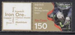 My Stamp 2023 Rio Tinto Mining Industry Iron Ore  Titanium Lithium Copper Diamond Mineral, Plant Biodiversity India - Unused Stamps