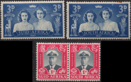 SOUTH AFRICA/1947/MH/SC#103, 105a, 105B/ KING GEORGE VI / BRITISH ROYAL FAMILY VISIT /PARTIAL SET / 3p ARE MNH SINGLES ( - Unused Stamps