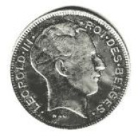 BELGIQUE / LEOPOLD III ROI DES BELGES / 5 FRANCS  / 1941 / ZINC / 5.89 G / 25 Mm - 50 Cents