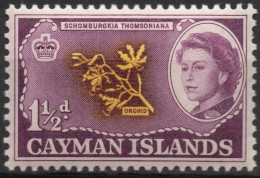 CAYMAN ISLAND/1962/MNH/SC#155/QUEEN ELIZABETH II  /QEII / 1 1/2p ORCHID / FLOWERS - Caimán (Islas)