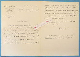 ● L.A.S 1925 Emile DACIER La Revue De L'art - Bibliothécaire Et Historien De L'art Né à Orléans - Lettre Autographe - Schriftsteller