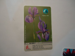 HUNGARY  USED  CARDS  FLOWERS PLANTS ORCHIDS BACK SIDE BIRDS - Fleurs