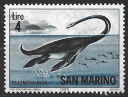 San Marino 1965. Scott #615 (MH) Dinosaur, Elamosaurus - Ongebruikt