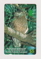 NORFOLK ISLAND - Bird Boobok Owl Magnetic Phonecard - Ile Norfolk