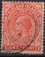 FALKLAND ISLANDS/1921-9/USED/SC#42/ KING GEORGE V /KGV/ 1p RED WMK 4 - Malediven (...-1965)