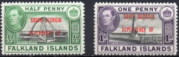 FALKLAND ISLANDS/1944/MH/SC#3L1-3L2/ KING GEORGE VI / OVERPRINTED / GRAHAM LAND/ SHORT SET - Maldive (...-1965)