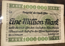 Billet 1 Million De Marks Essen 1923 - Non Classificati