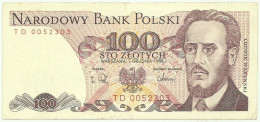 POLAND - 100 Zlotych - 1988 - Pick 143.e - Série TD - Narodowy Bank Polski - Pologne