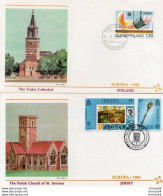 2V11Mo   Lot De 2 Enveloppes Finland Et Jersey 1983 Cathedral And Church - Otros & Sin Clasificación