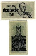 Two WW2 Germany Nazi Propaganda FORGERY Overprint On Genuine 1000 Mark 1923 Banknote VF- - Sonstige & Ohne Zuordnung