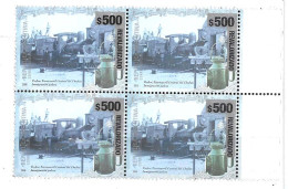 #75358 ARGENTINA 2023 NEW EMERGENCY OVERPRINTED (REVALORIZADO) TRAIN WELSH INMIGRATION 500 Ps BLx4 MNH SCARCE - Neufs