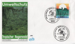 Germany Deutschland 1992 FDC Umweltschutz Tropischen Regenwald, Environmental Protection Tropical Rainforest, Berlin - 1991-2000