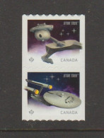 2017 Canada Star Trek Enterprise And Klingon Ship Pair From Roll MNH - Unused Stamps