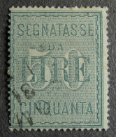 ITALIA Regno Segnatasse-1884- "Cifra Bianca" £. 50 US° (descrizione) - Postage Due