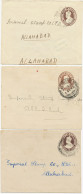 INDIA 1927/9 George V 1 Anna Brown (color Nuances), 3 Superb Used Stamped To Order Advertising Envelopes Of The Imperial - 1911-35 Roi Georges V