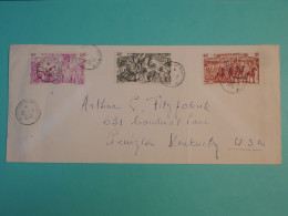 DJ 10  ST PIERRE MIQUELON   BELLE LETTRE 1955 A LEXUITON ? USA +AFFF. INTERESSANT+ - Covers & Documents