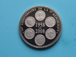 1958-2008 * 50e Anniversaire De La Ve République > LAFRANCE ( Voir / See Scan ) +/- 31 Gr. / 4 Cm. ( Cu/Ni ) - Pièces écrasées (Elongated Coins)
