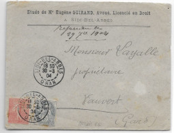 Alg196 Lettre Blanc+Semeuse Perfo EG Eugène Girard (1904) NON REPERTORIE SUR LETTRE - Storia Postale