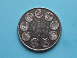 ECU 1980 - EUROPA ( Voir / See Scan ) +/- 31 Gr. / 4 Cm. ( Cu/Ni ) - Pièces écrasées (Elongated Coins)
