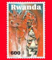 RWANDA  - Usato - 2010 - Arte E Cultura - Volto Che Guarda Attraverso Il Tessuto Strappato - 600 - Oblitérés