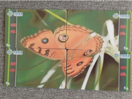 CHINA - BUTTERFLY-13 - PUZZLE SET OF 4 CARDS - Chine